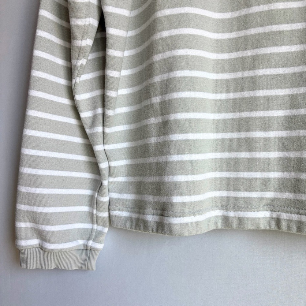 Lululemon Cotton French Terry Crew Sweatshirt Sz XL Stripe Vapor White EUC - Picture 13 of 14